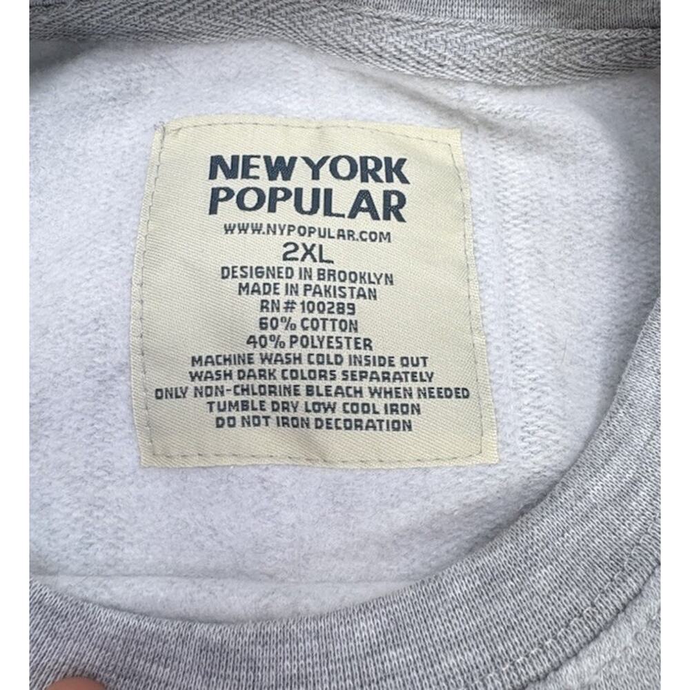 New York Popular Phoenix Crewneck Sweatshirt Gray Navy Block Ltr Embroidered 2XL - Picture 5 of 6